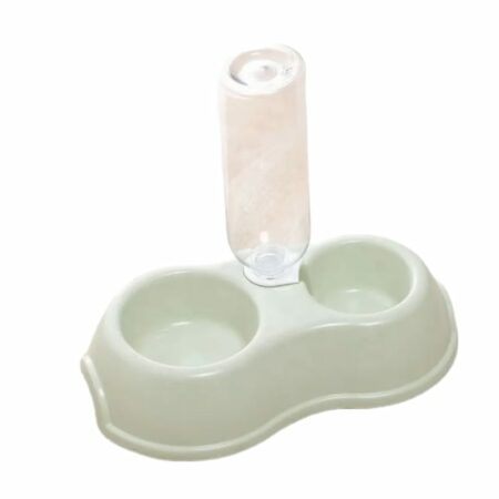 Double Pet Food Bowl With Water Bottle Regular